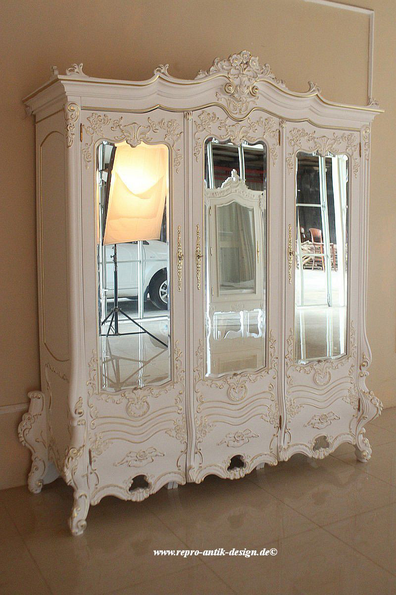 Barock Kleiderschrank Baroque Armoire 16-türig mit Spiegel