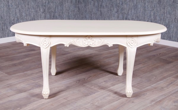 Barock Möbel, Tisch Couchtisch, Repro-Antik-Design, Mahagoni massiv holz, elfenbein mit Blumen Schnitzerei 