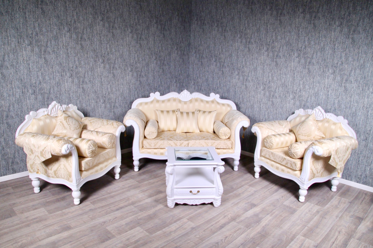 Geweldig samenvoegen Vervloekt Barock Sofa Garnitur TV World Couch Set 2-1-1 in Antik-Weiß | komplette  Garnituren | Sofas, Sessel, Chaiselongue | Onlineshop | Repro Antik Design