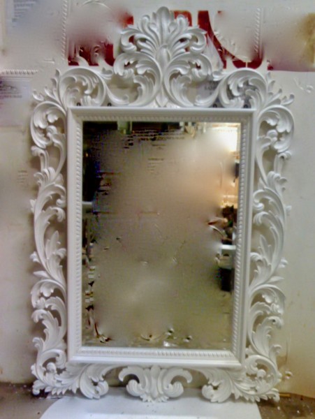 Barock Wandspiegel Spiegel, Repro-Antik-Design, Mahagoni massiv holz, ausgefallen exclusive 